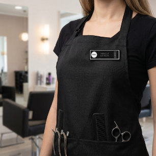 Elegante logo naamkaart kappersalon personeel   naamplaatje
