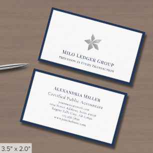 Elegante logo navyblauwe rand visitekaartje