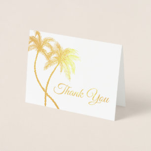 Elegante Logo Palmbomen Goudfolie Dankjewel Kaarte Folie Kaarten