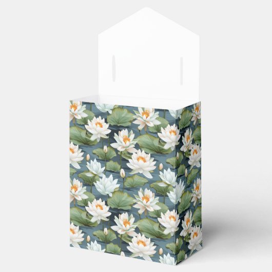 Elegante Lotus bloem betegeld patroon Groot Bedankdoosjes (Geopend)