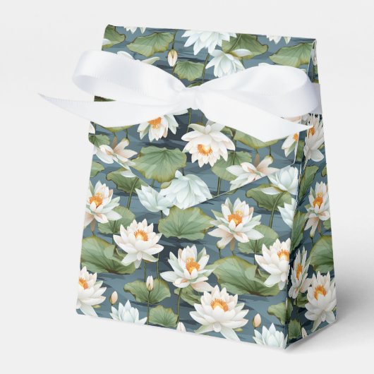 Elegante Lotus bloem betegeld patroon Groot Bedankdoosjes (Voorkant Zijde)