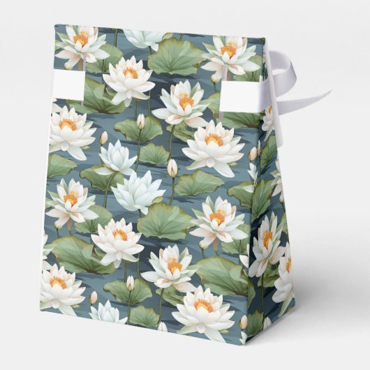 Elegante Lotus bloem betegeld patroon Groot Bedankdoosjes (Achterkant)