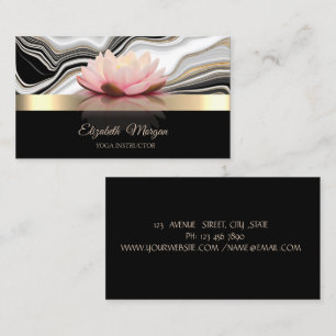 Elegante Lotus Bloem Goud Marmer Yoga Visitekaartje