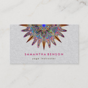Elegante Lotus Bloem Mandala Logo Yoga Instructric Visitekaartje
