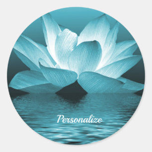 Elegante Lotus Bloemenoceaan Zen Yoga gepersonalis Ronde Sticker