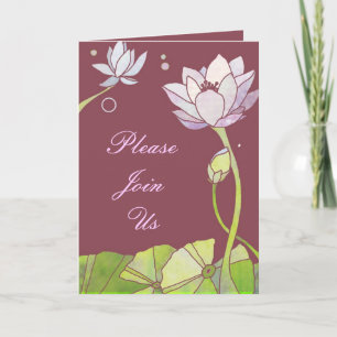 Elegante Lotus bruiloft uitnodiging Kaart