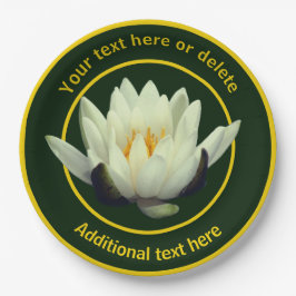 Elegante Lotus Lily Bloem Gepersonaliseerde Partij Papieren Bordje