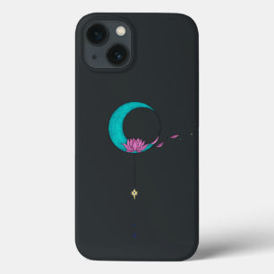 Elegante Lotus Moon Black iPhone / iPad hoesje