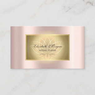 Elegante Lotus Professionele, Gouden Frame, Roze G Visitekaartje