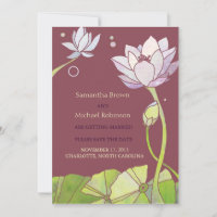 Elegante Lotus Trouwkaart Uitnodigingen