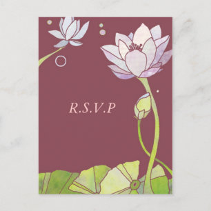 Elegante Lotus: Wedding RSVP Briefkaarten