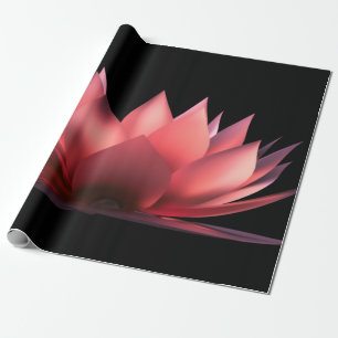 Elegante Lotus Zwart Cadeaupapier