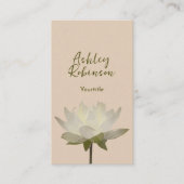 Elegante lotusbloem boho pastel aardse QR-code Visitekaartje (Voorkant)