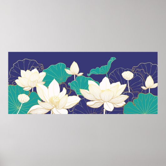 Elegante lotusbloemen poster (Voorkant)