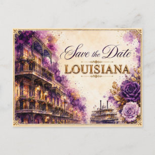 Elegante Louisiana Save the Date Trouw Uitnodiging