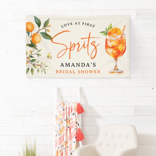 Elegante Love at First Spritz Bridal Shower Spandoek (Insitu)