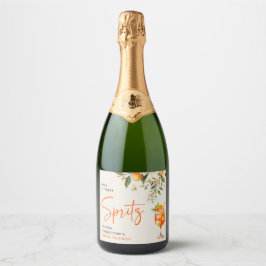 Elegante 'Love at First Spritz'-Bruiloftsfeestje  Sparkling Wijnetiket