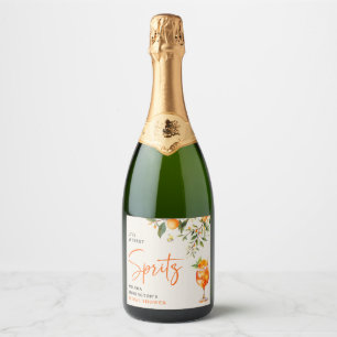 Elegante Love at First Spritz Bruiloftsfeestje  Sparkling Wijnetiket