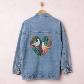 Elegante Love Doves Roze Bloemen & Goud Geometrisc Denim Jacket (Hangar)