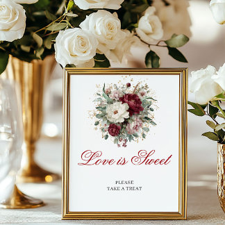 Elegante Love is Sweet Groene Blush Bourgondië Bor Poster