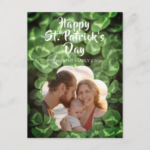 Elegante Lucky Shamrock Foto St. Patrick's Dag Feestdagenkaart