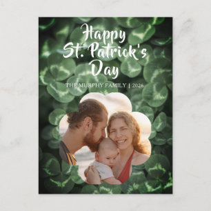 Elegante Lucky Shamrock Foto St. Patrick's Dag Feestdagenkaart