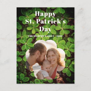 Elegante Lucky Shamrock Foto St. Patrick's Dag Feestdagenkaart
