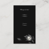 Elegante Luipaard Zwart Zilver Diamant Afbeelding Visitekaartje (Achterkant)
