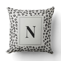 Elegante Luipaardprint Monogramme Worpkussen