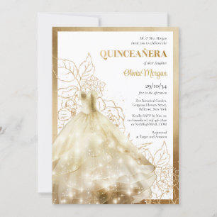Elegante lux gouden formele jurk glamour Quinceañe Kaart