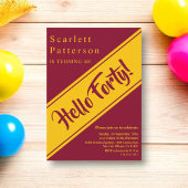 Elegante luxe Bourgondië en goud 40e verjaardag Kaart