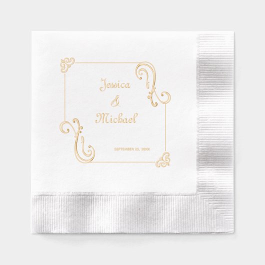 Elegante luxe bruiloft folie servetten (Voorkant)