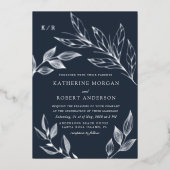 elegante luxe bruinkoolfolie uitnodiging (Voorkant)