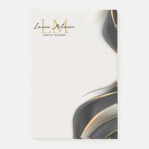 Elegante Luxe Esthetiek Monogram Zwarte Sluier Post-it® Notes