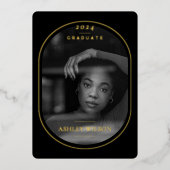 Elegante Luxe Foto Afstuderen Folie Aankondiging (Voorkant)