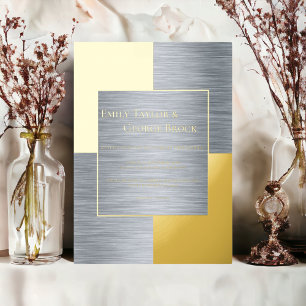 Elegante luxe goud en zilver chic formeel huwelijk folie uitnodiging