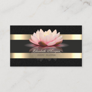 Elegante Luxe Goud Gestreept, Zwart Visitekaartje