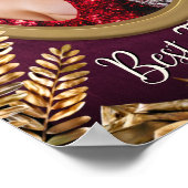 Elegante luxe gouden bloemen voeg uw foto aanpasse poster (Hoek)