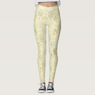Elegante Luxe Gouden Bloemrijke Mandala Patroon Leggings