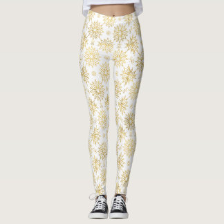 Elegante luxe gouden bloemrijke mandala-patroon leggings