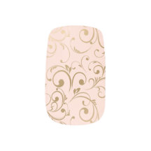 Elegante Luxe Gouden Roze Blush Swirly