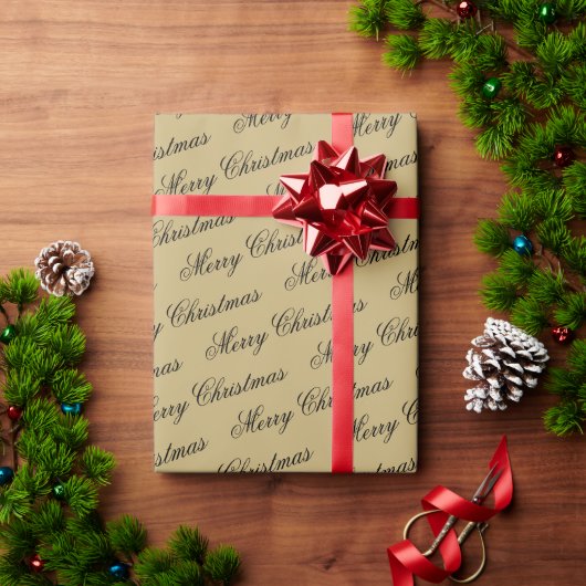 Elegante luxe gouden script vrolijke kerst cadeaupapier (Feestdagen Geschenken)