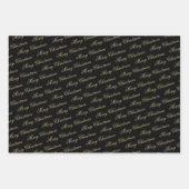 Elegante luxe gouden script vrolijke kerst inpakpapier vel (Voorkant 2)