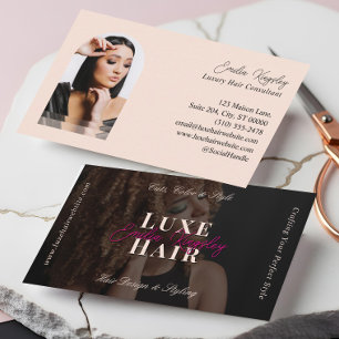 Elegante Luxe Haarstylist Schoonheidssalon Zwart R Visitekaartje