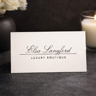Elegante Luxe Ivoor Boutique Designer Visitekaartje
