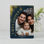 Élégante Luxe Joyeux Hanoukka | Carte de vœux mode (Debout devant)