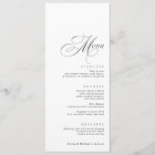 Elegante luxe kalligrafie bruiloft menu (Voorkant)