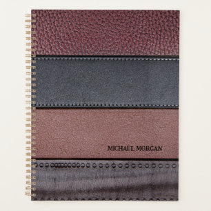 Elegante luxe leersoort bruin zwart planner