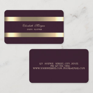 Elegante luxe modern, goud gestreept bordeauxrood visitekaartje