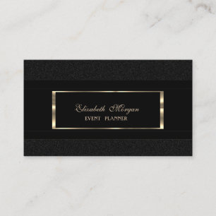 Elegante luxe  modern, gouden lijst, zwart visitekaartje